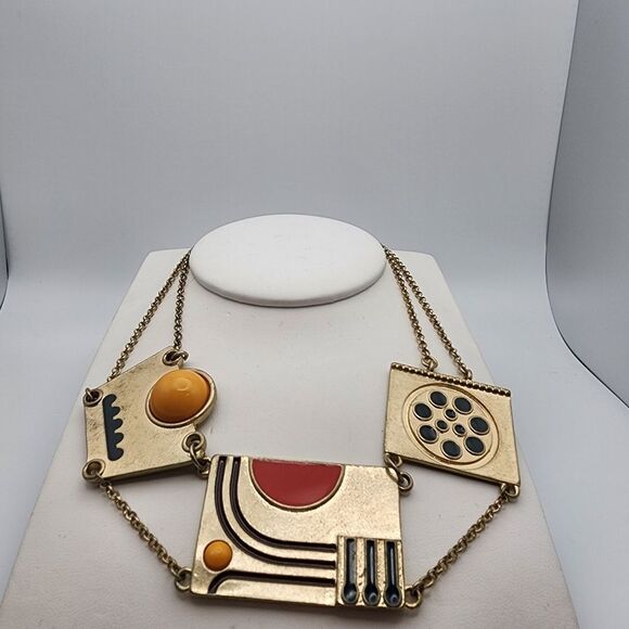 JewelMint Modern Style Gold Tone & Multicolored Necklace - Picture 1 of 3